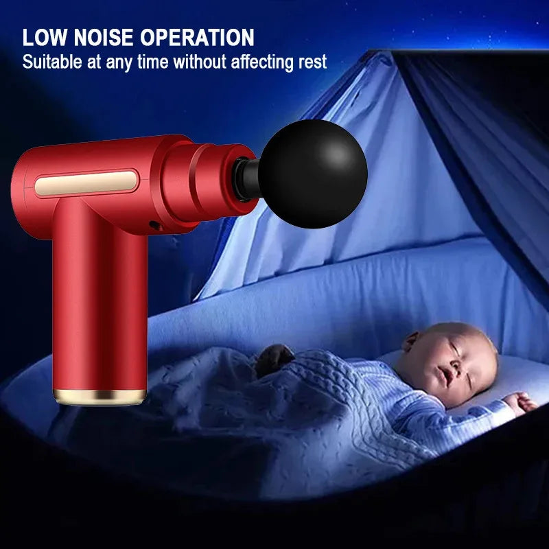Portable Button Fascia Gun Deep Tissue Massage Mini Lightweight and Adjustable Speed Massage Equipment Suitable for the Body