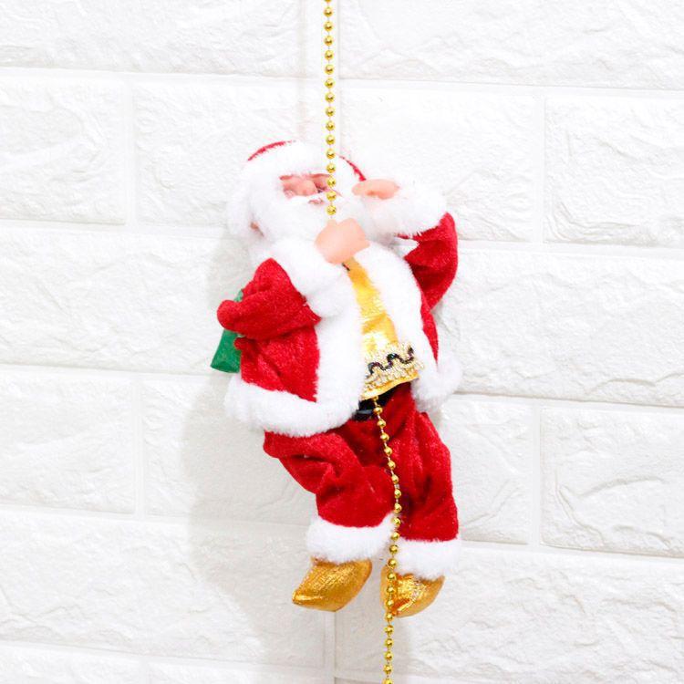 Electric Santa Claus Climb Ladder Christmas Hanging Decoration