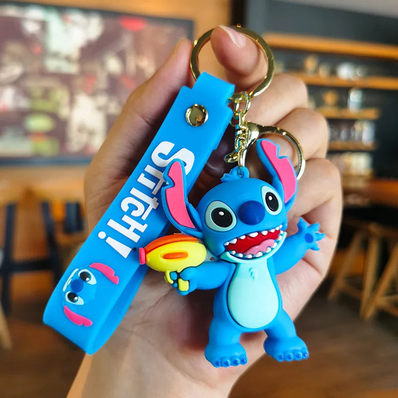 Disney Stitch Keychain 5-Pack - Cute Lilo & Stitch Keyrings, Durable Anime Keychains for Women Men Kids, Multi-Color Gift Set