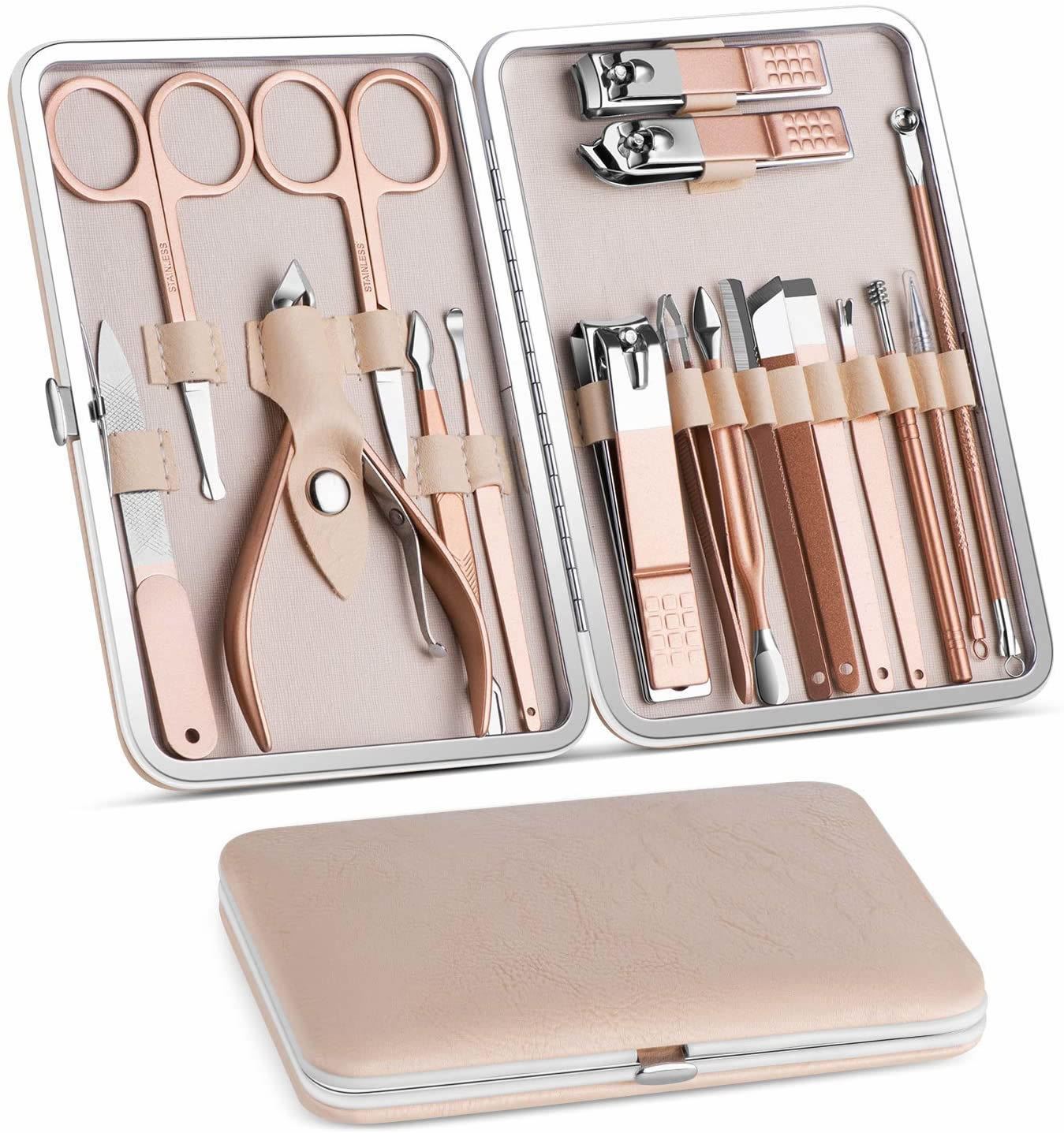 18PC Manicure Set ROSE GOLD ACCENTS