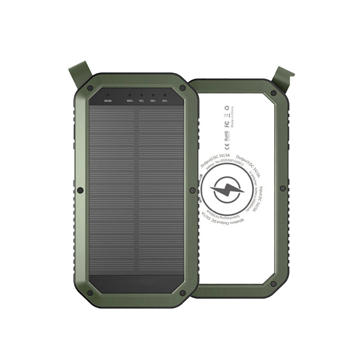 Solar Powered Waterproof LED Light 3 USB Ports Multi Charger 10,000 mAh