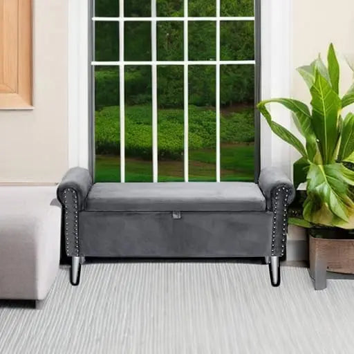 Velvet Bench with Arms
