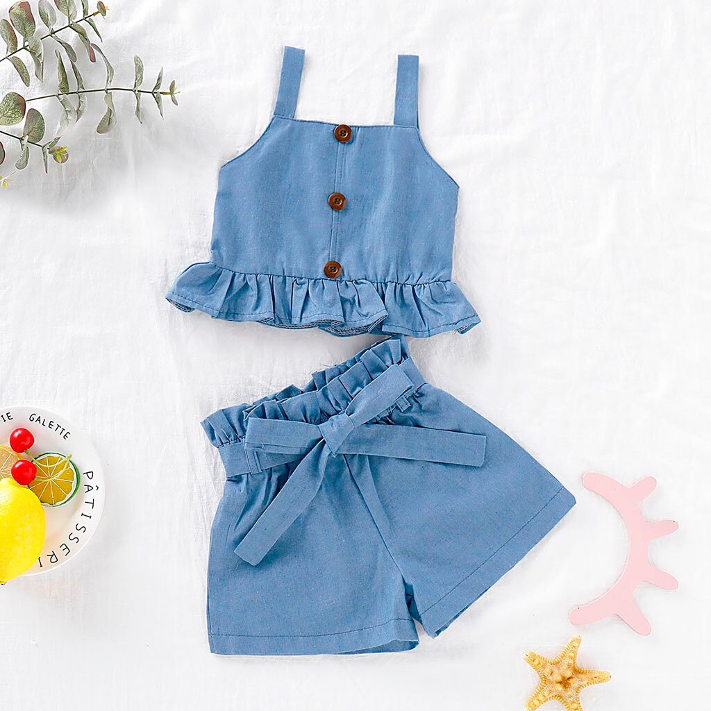 Baby Girl 2 Pc Denim Outfit