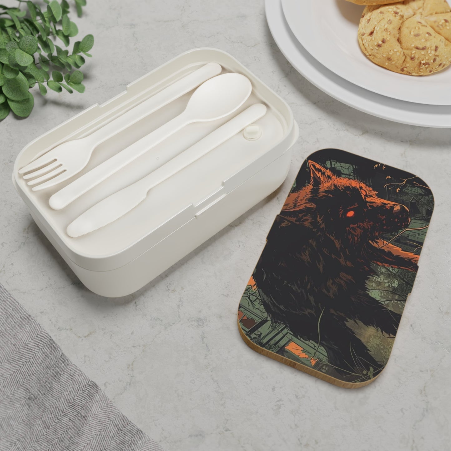 Gothic Wolf Bento Lunch Box - Unique Meal Prep Container