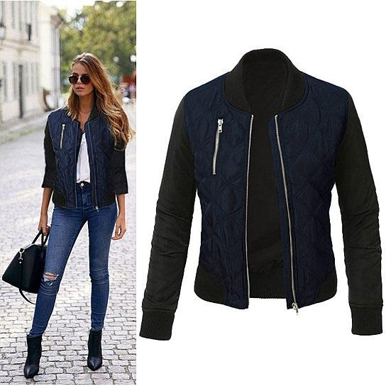 Bomber Jacket In Quilted Satin