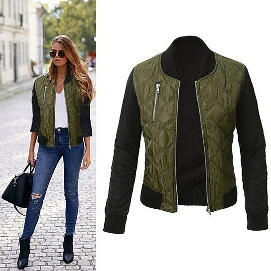 Bomber Jacket In Quilted Satin