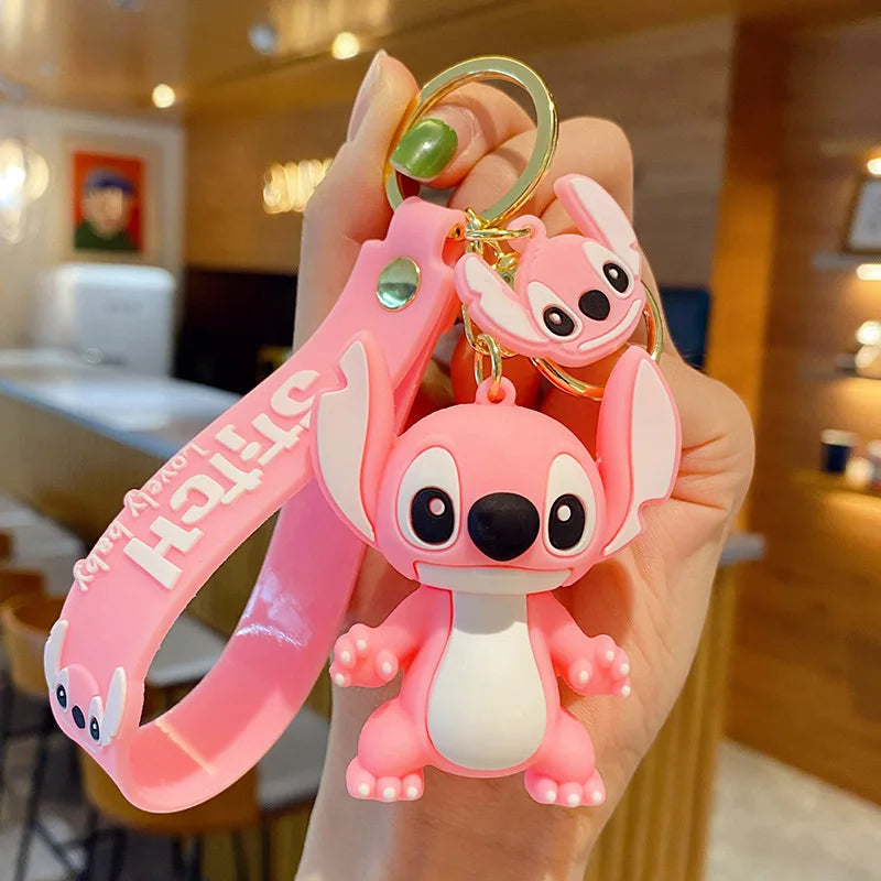 Disney Stitch Keychain 5-Pack - Cute Lilo & Stitch Keyrings, Durable Anime Keychains for Women Men Kids, Multi-Color Gift Set