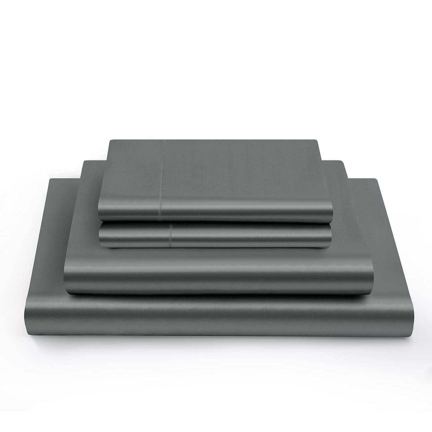 Vonty Satin Sheets Twin Silky Soft Satin Bed Sheets Forest Green Sheet Set, 1 Deep Pocket Fitted Sheet + 1 Flat Sheet + 1 Pillowcase