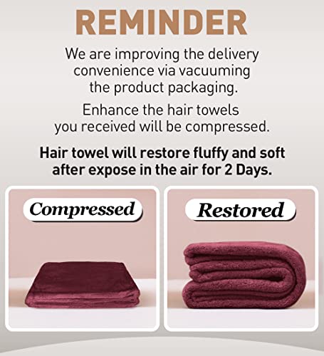 Hicober Microfiber Hair Towel, 3 Packs Hair Turbans for Wet Hair, Drying Hair Wrap Towels for Curly Hair Women Anti Frizz (Blue,Grey,Pink)
