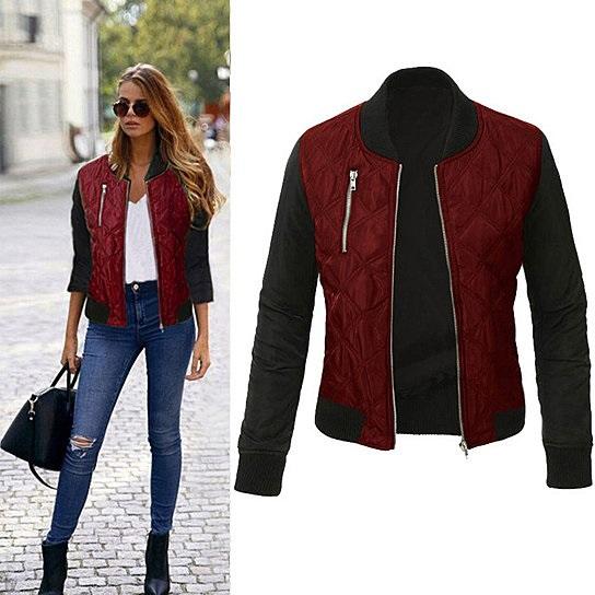 Bomber Jacket In Quilted Satin