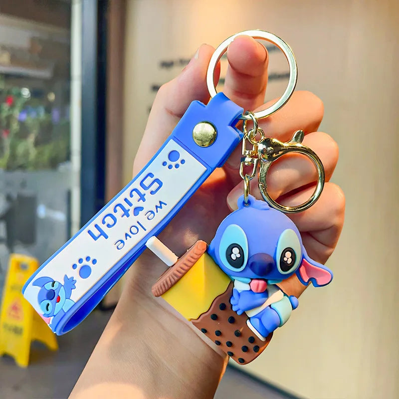 Disney Stitch Keychain 5-Pack - Cute Lilo & Stitch Keyrings, Durable Anime Keychains for Women Men Kids, Multi-Color Gift Set