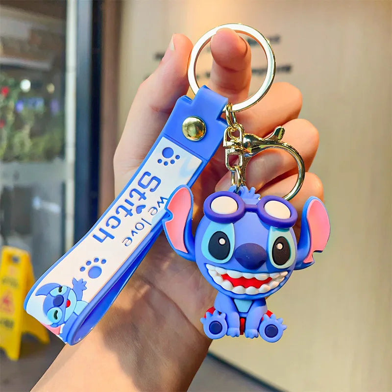 Disney Stitch Keychain 5-Pack - Cute Lilo & Stitch Keyrings, Durable Anime Keychains for Women Men Kids, Multi-Color Gift Set