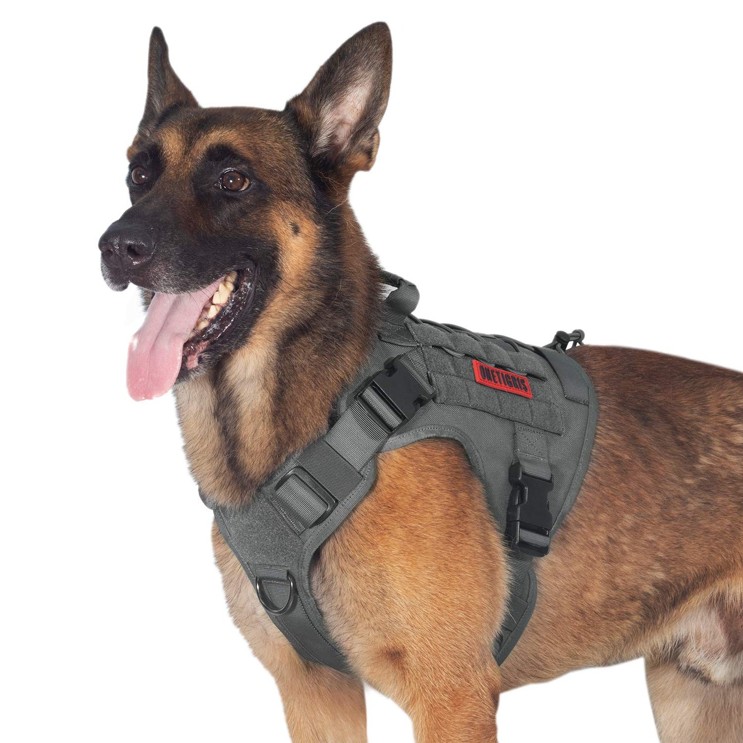 OneTigris Tactical Dog Harness - Fire Watcher Comfortable Patrol Vest (Black, Medium)