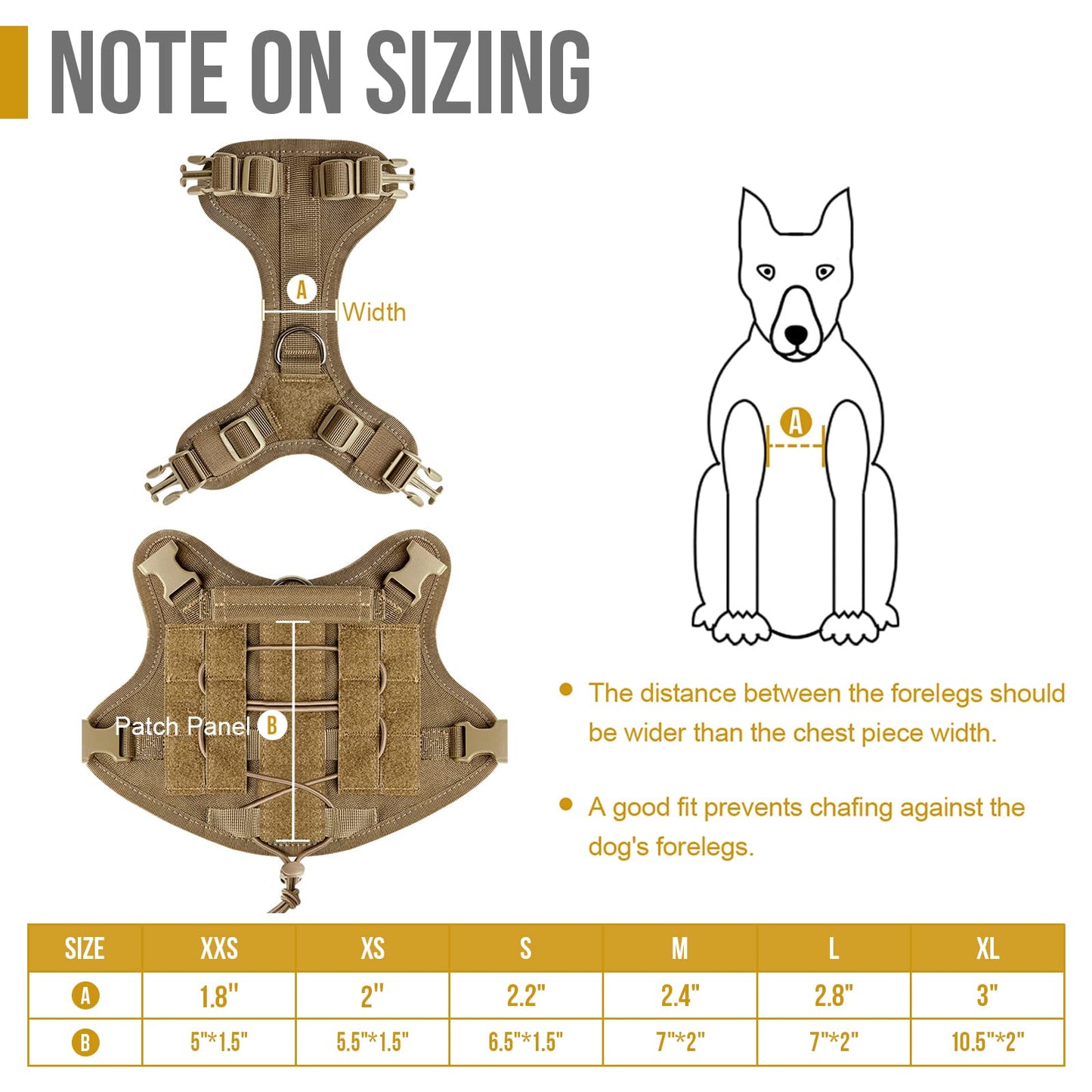 OneTigris Tactical Dog Harness - Fire Watcher Comfortable Patrol Vest (Black, Medium)