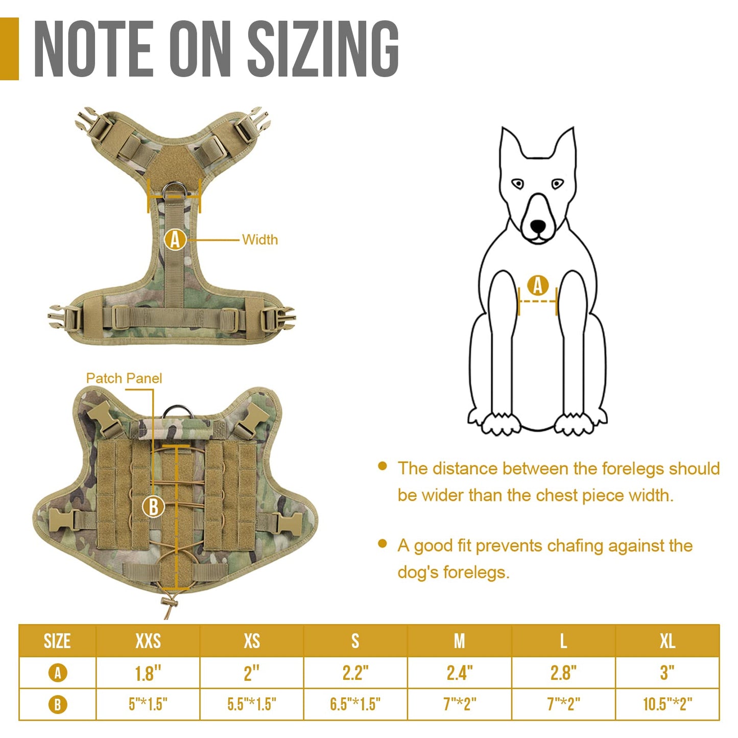 OneTigris Tactical Dog Harness - Fire Watcher Comfortable Patrol Vest (Black, Medium)