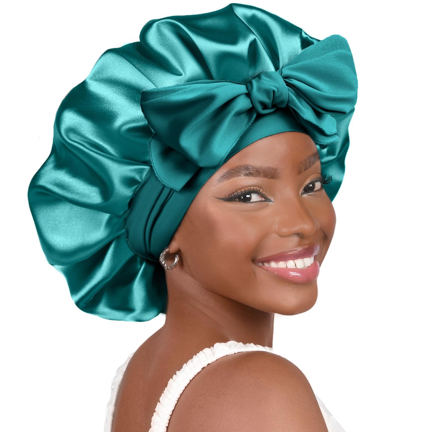 YANIBEST Satin Bonnet Silk Bonnet for Sleeping Double Layer Satin Lined Hair Bonnet with Tie Band Bonnets for Women Natural Curly Hair