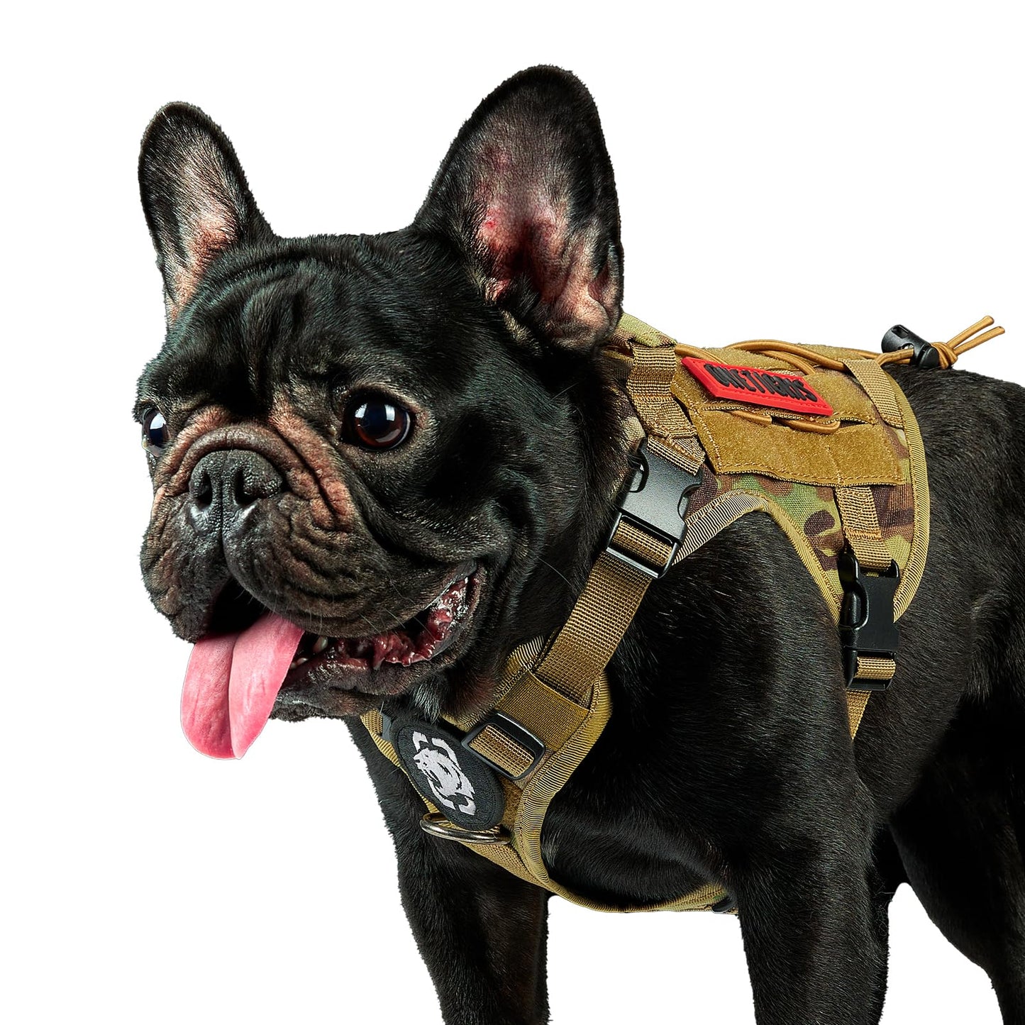 OneTigris Tactical Dog Harness - Fire Watcher Comfortable Patrol Vest (Black, Medium)