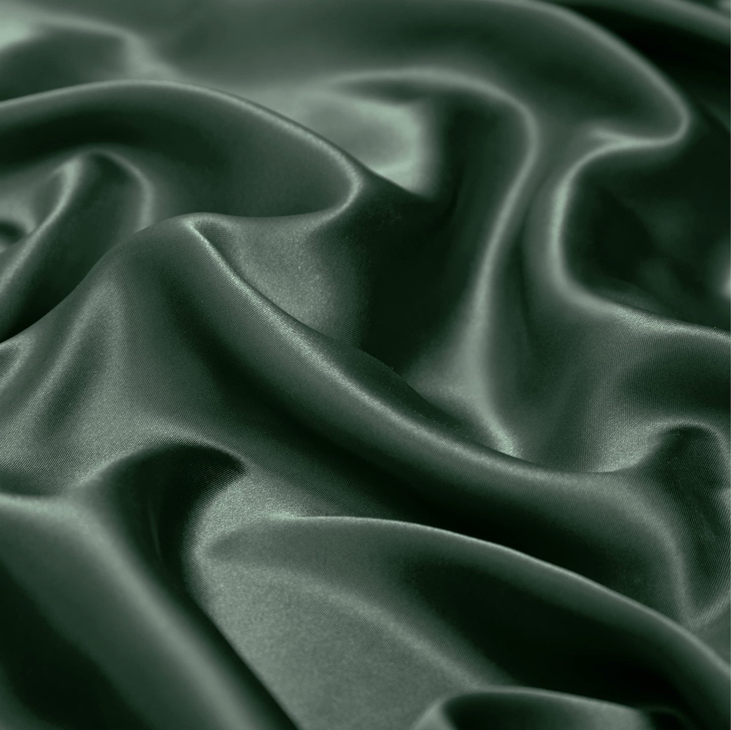 Vonty Satin Sheets Twin Silky Soft Satin Bed Sheets Forest Green Sheet Set, 1 Deep Pocket Fitted Sheet + 1 Flat Sheet + 1 Pillowcase