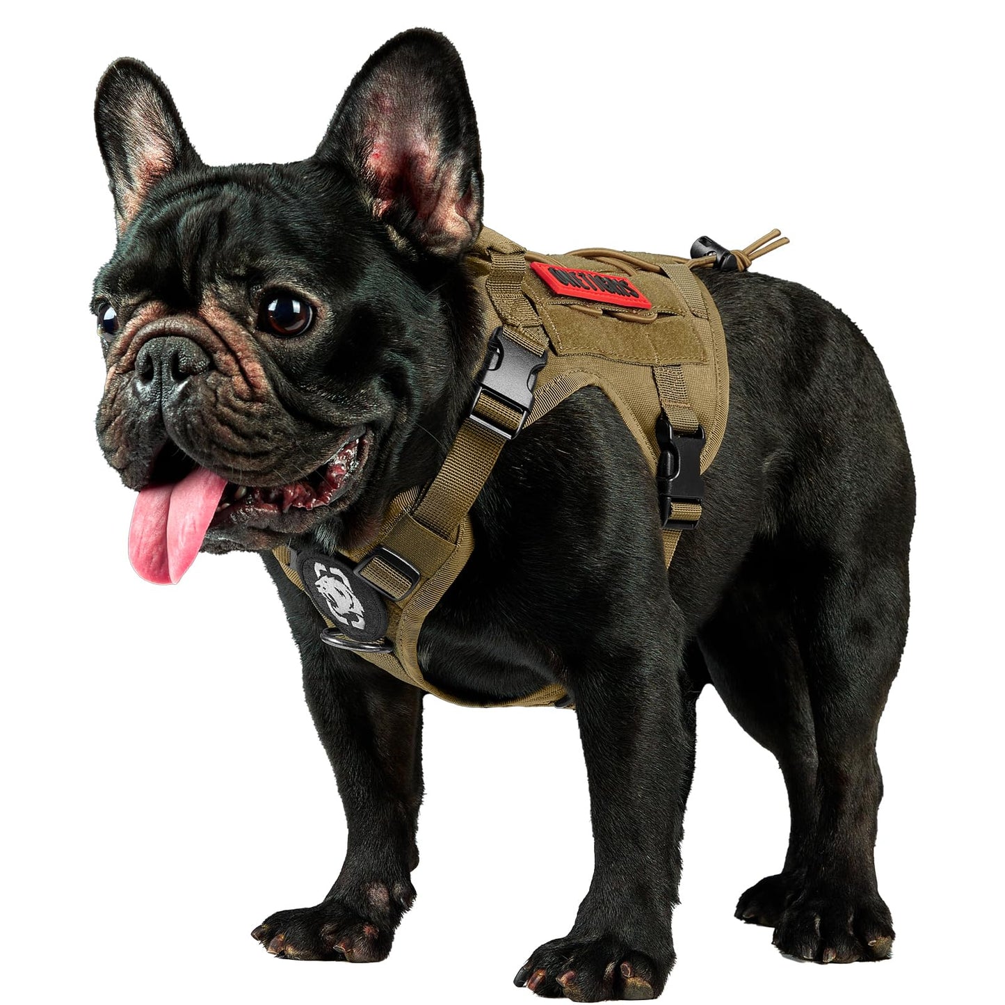 OneTigris Tactical Dog Harness - Fire Watcher Comfortable Patrol Vest (Black, Medium)