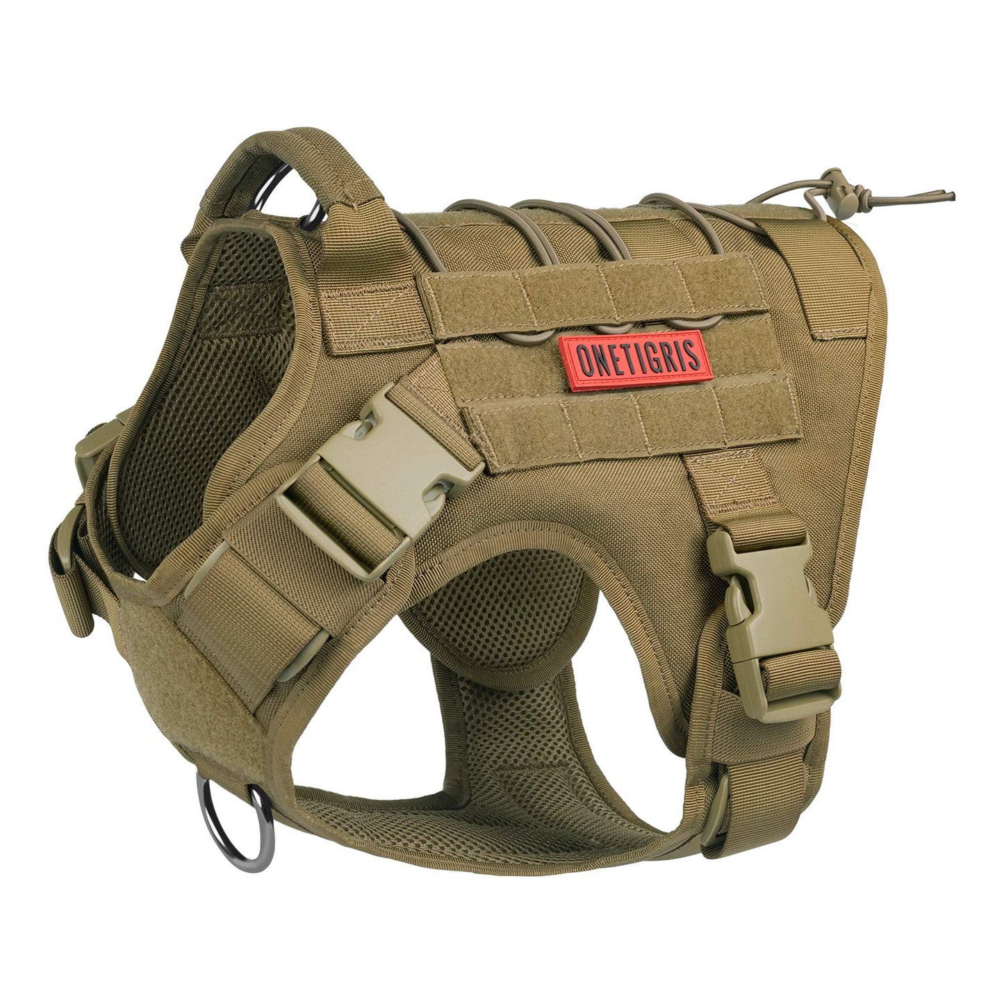 OneTigris Tactical Dog Harness - Fire Watcher Comfortable Patrol Vest (Black, Medium)