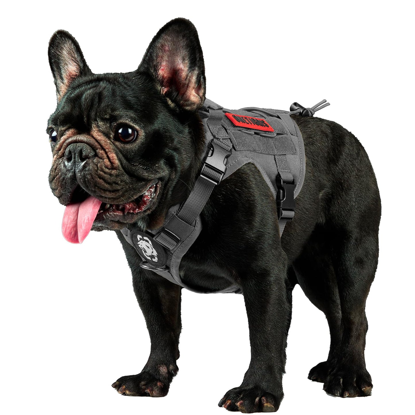 OneTigris Tactical Dog Harness - Fire Watcher Comfortable Patrol Vest (Black, Medium)