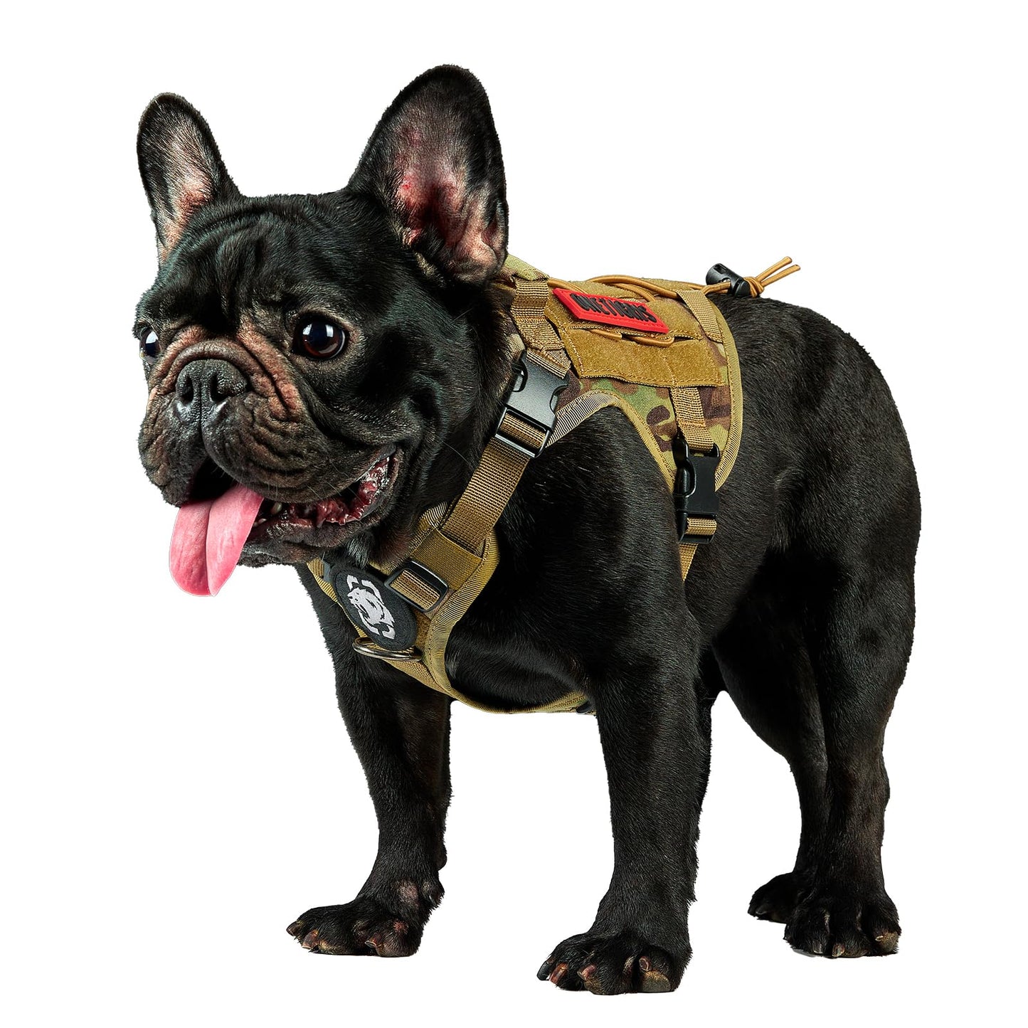 OneTigris Tactical Dog Harness - Fire Watcher Comfortable Patrol Vest (Black, Medium)
