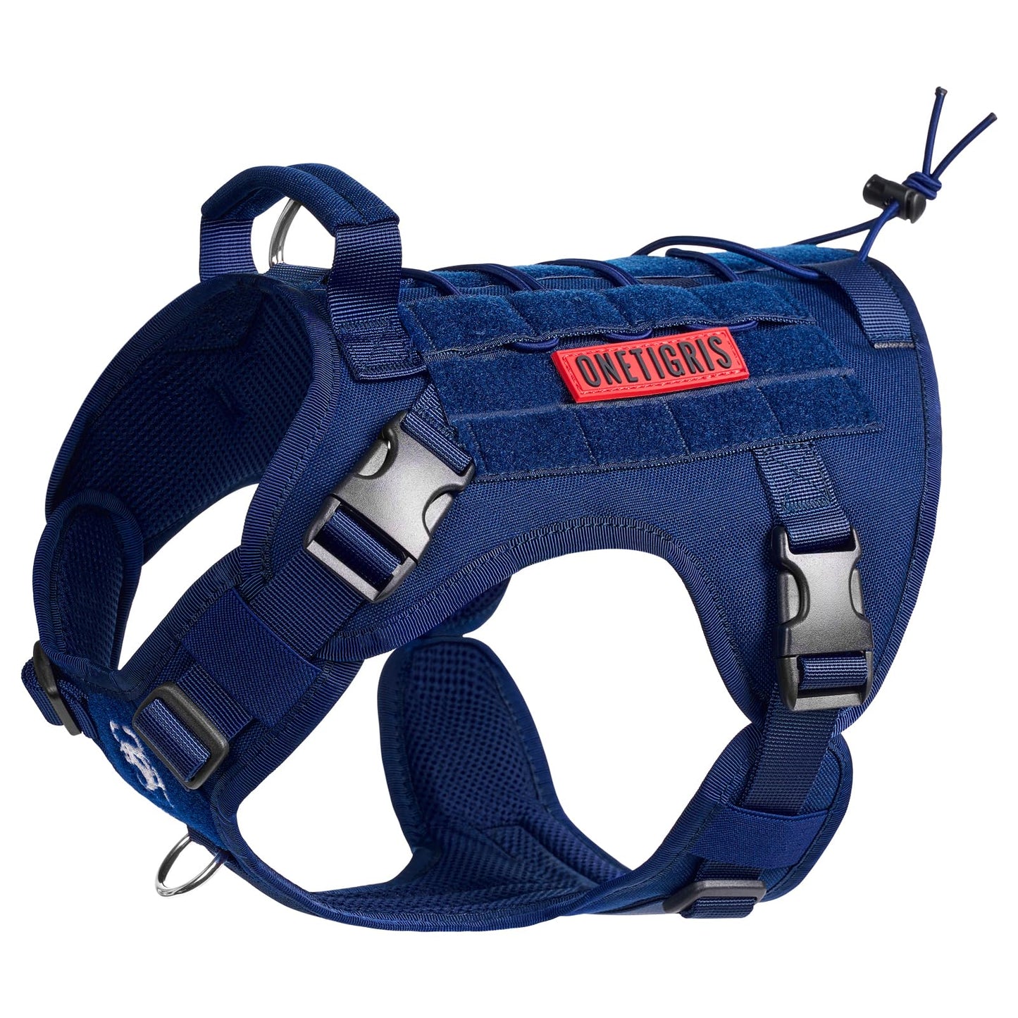 OneTigris Tactical Dog Harness - Fire Watcher Comfortable Patrol Vest (Black, Medium)