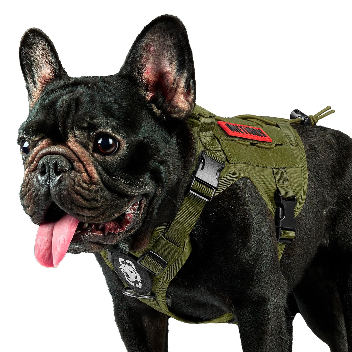 OneTigris Tactical Dog Harness - Fire Watcher Comfortable Patrol Vest (Black, Medium)