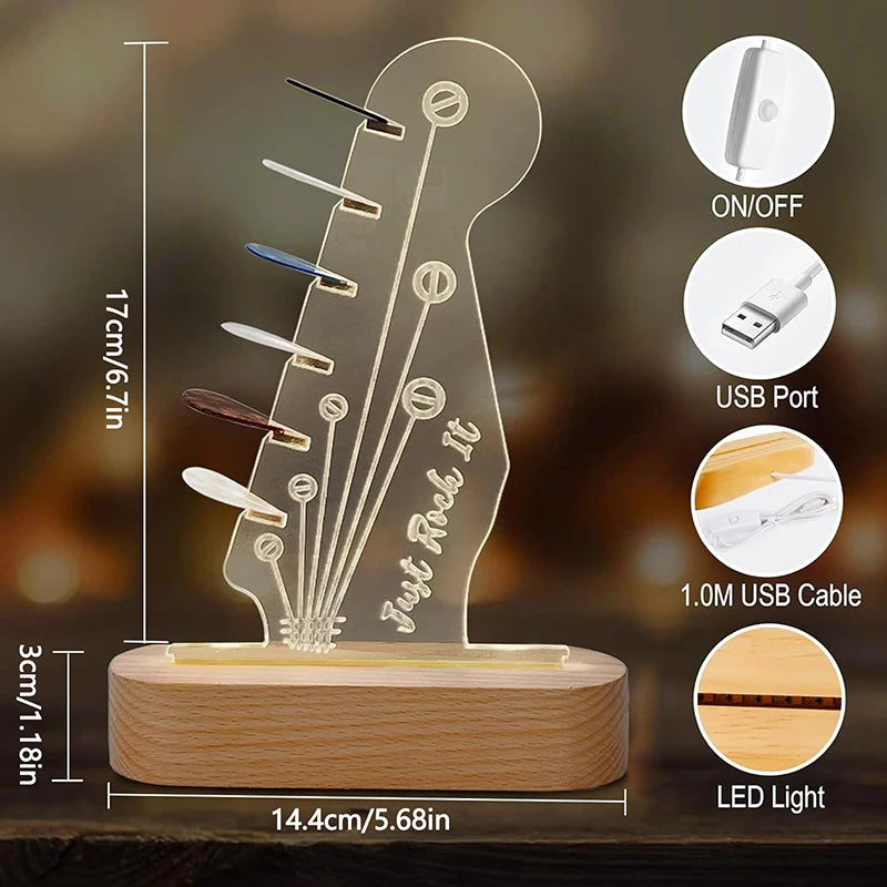 Guitar Pick Case Holder Light Up