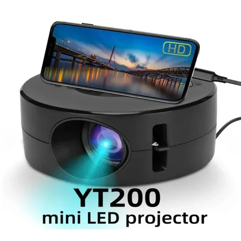 YT200 Smart Projector LED HD TV Video Projector For 4K 1500 Lumens