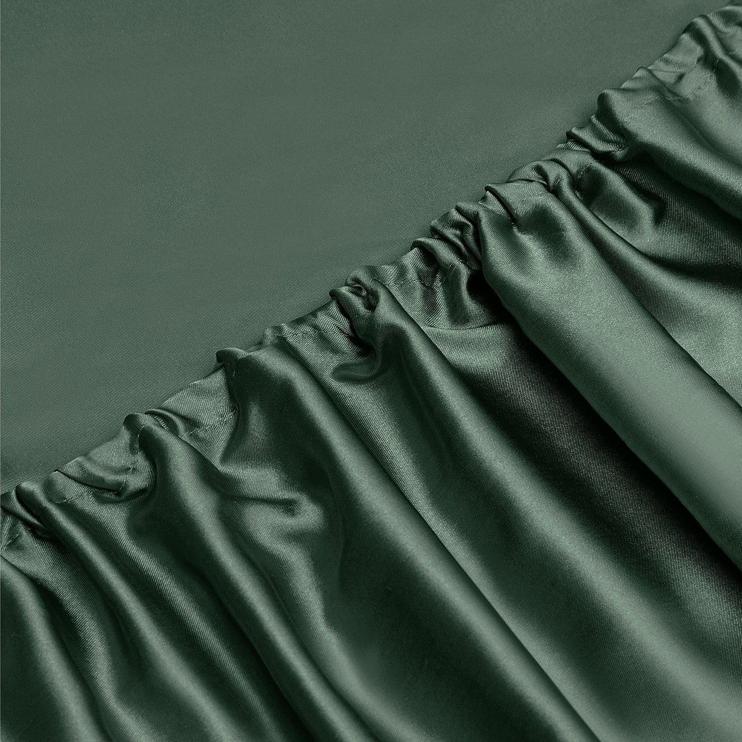 Vonty Satin Sheets Twin Silky Soft Satin Bed Sheets Forest Green Sheet Set, 1 Deep Pocket Fitted Sheet + 1 Flat Sheet + 1 Pillowcase