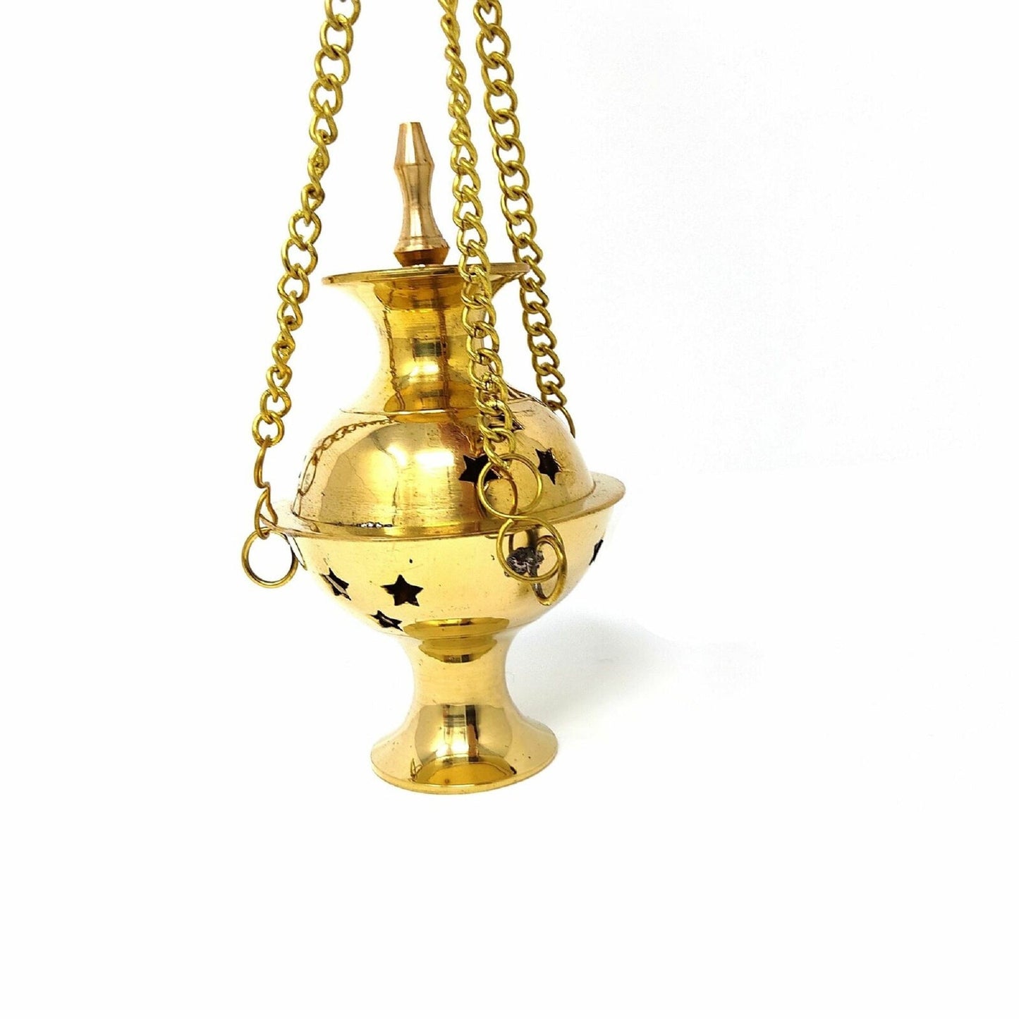 Hanging Brass Burner for cone incense and resins- 4", 6" and 8"