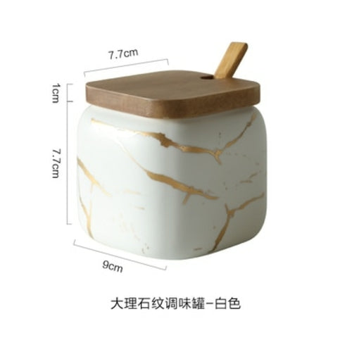 Marble Pattern Ceramic Spice Jars