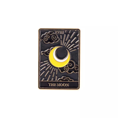 Tarot Enamel Pins Custom Sun Moon Stars Gothic Skeleton Lover Brooches