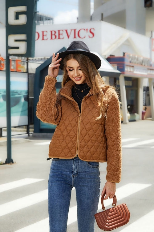 Autumn Winter Women Clothing Cardigan Zipper Long Sleeve Plush