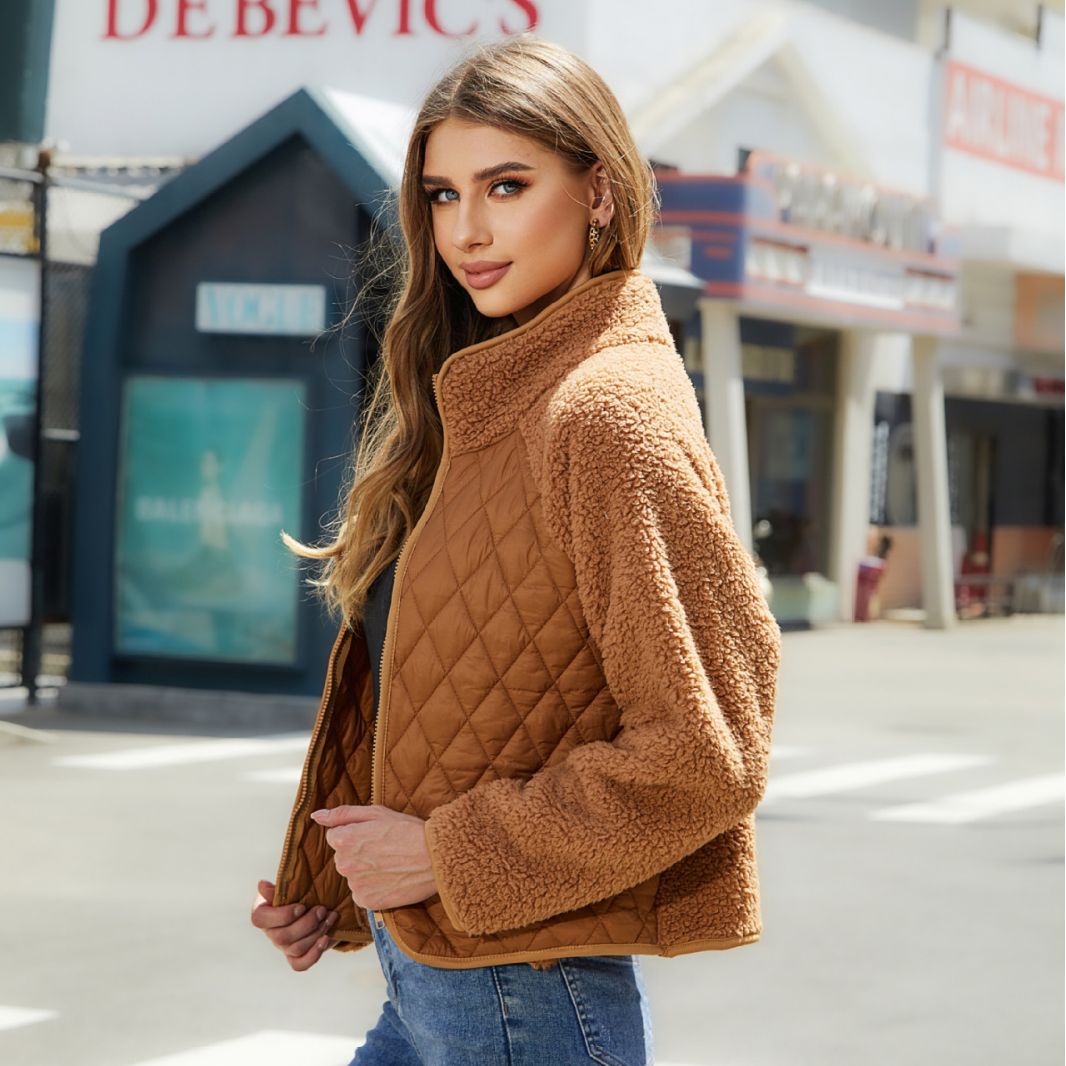 Autumn Winter Women Clothing Cardigan Zipper Long Sleeve Plush