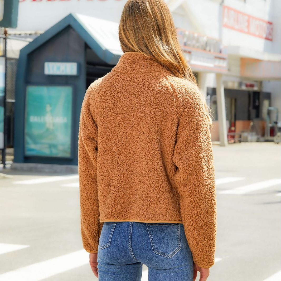 Autumn Winter Women Clothing Cardigan Zipper Long Sleeve Plush