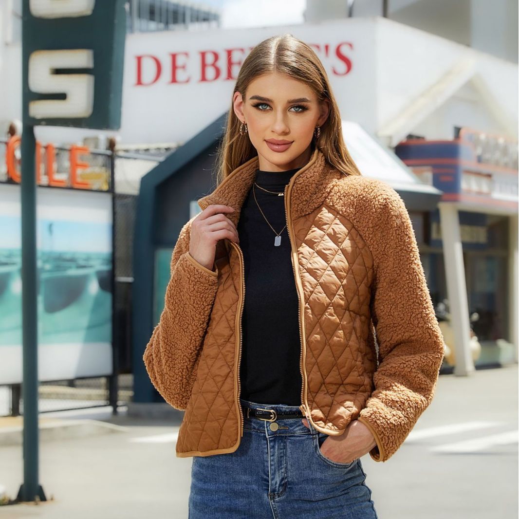 Autumn Winter Women Clothing Cardigan Zipper Long Sleeve Plush