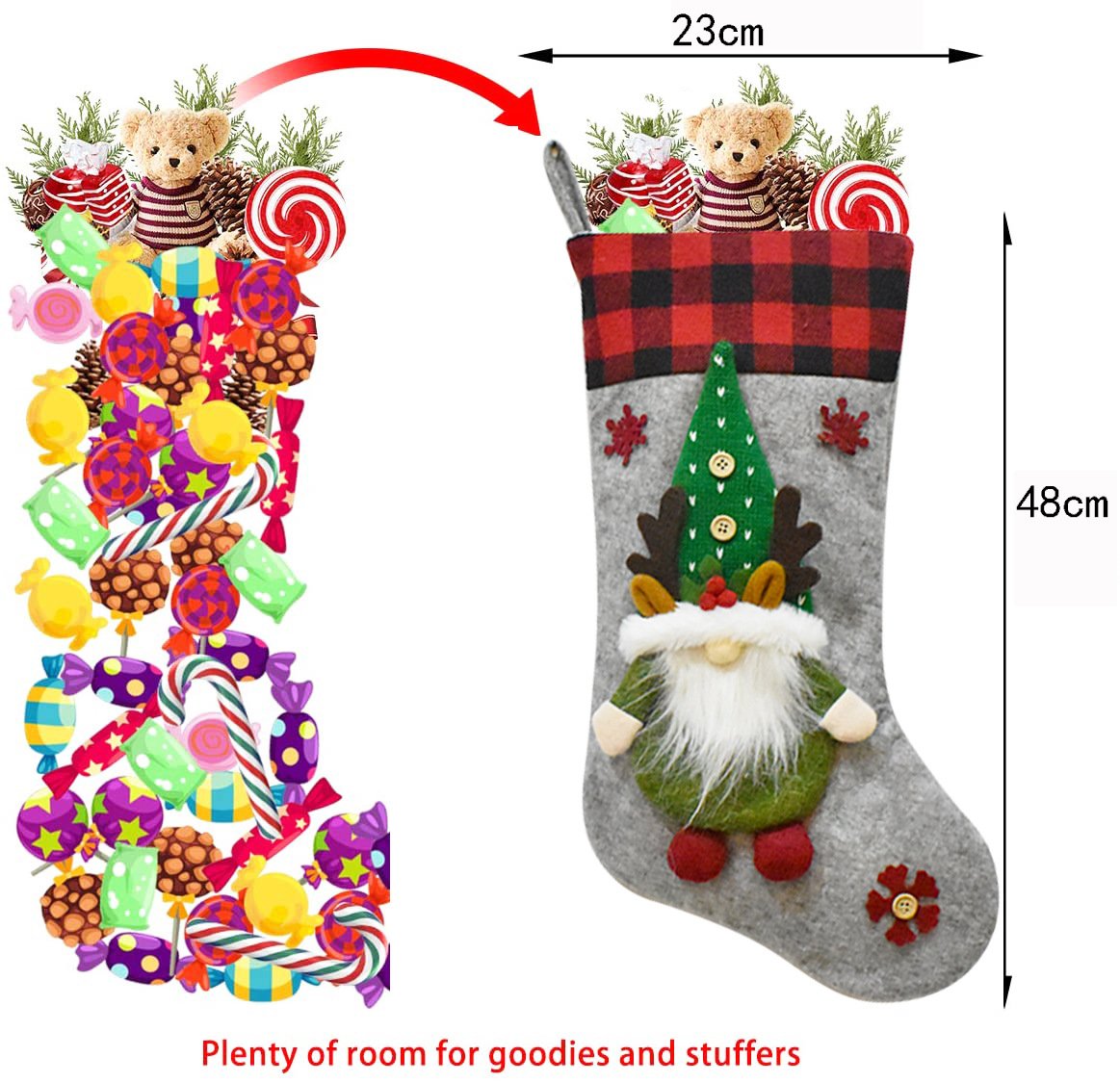 Santa Stockings Faceless Doll Stocking Candy Gift Bag