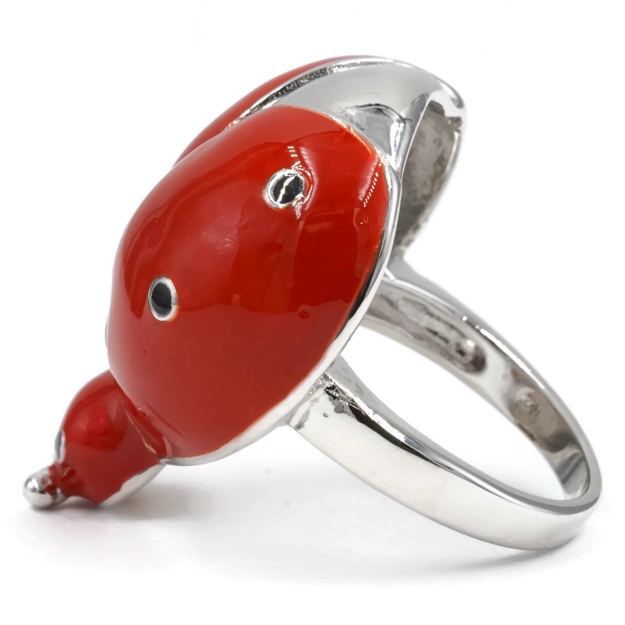 Large 3D Red Ladybug Ring