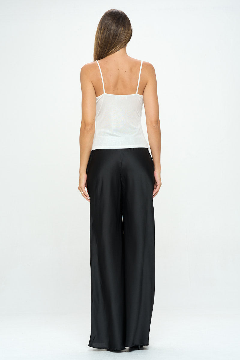 WOMENS METALLIC COWL NECK TANK TOP
