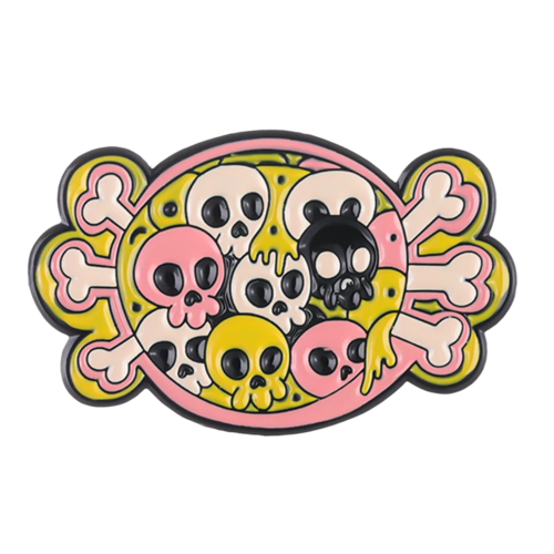 Pink Punk Enamel Pins Custom Skeleton Butterfly Goose Bear