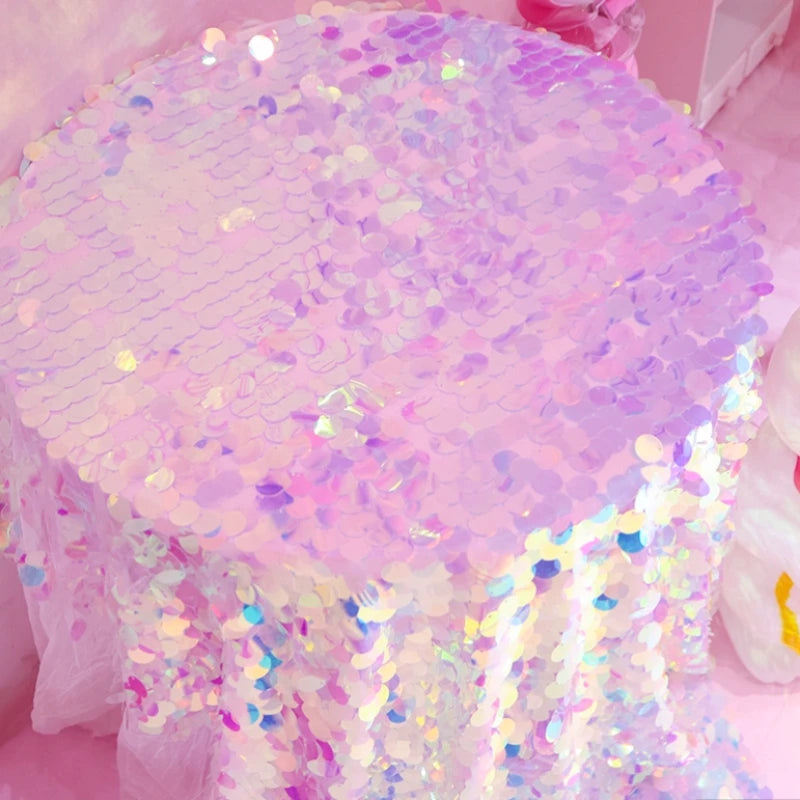 Dreamy Imitation Mermaid Scale Round Sequin Fabric