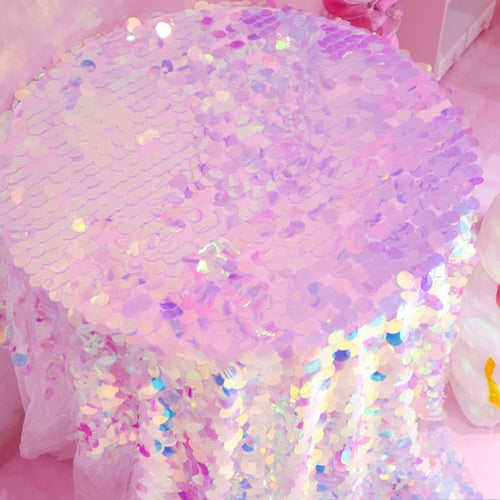 Dreamy Imitation Mermaid Scale Round Sequin Fabric