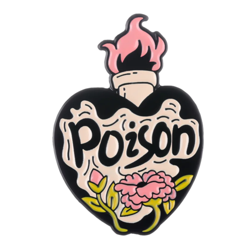 Pink Punk Enamel Pins Custom Skeleton Butterfly Goose Bear