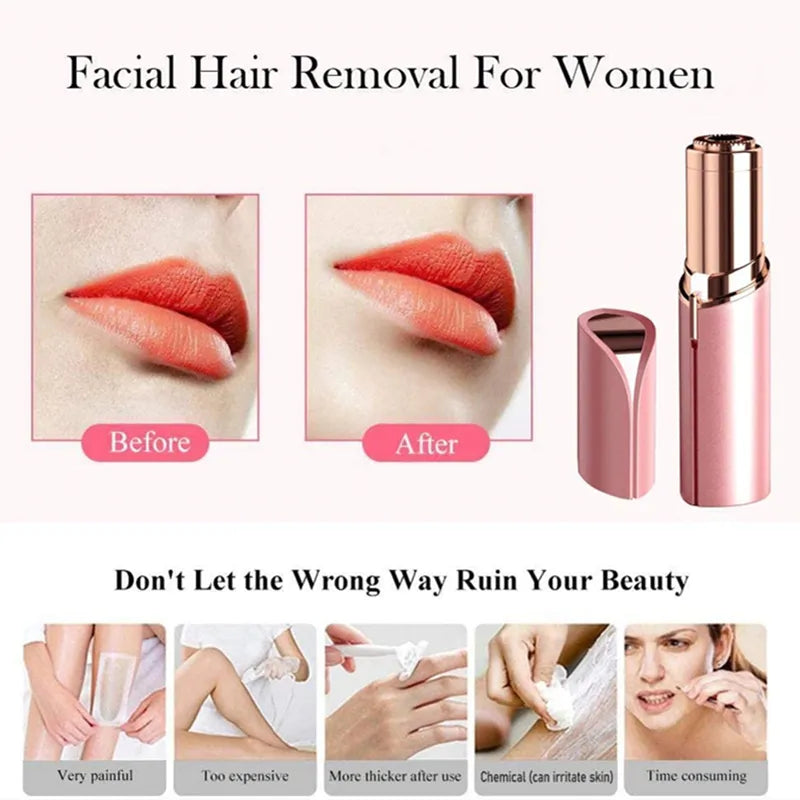 Women's Hair Remover Epilator Face Hair Removal Lipstick Shaver