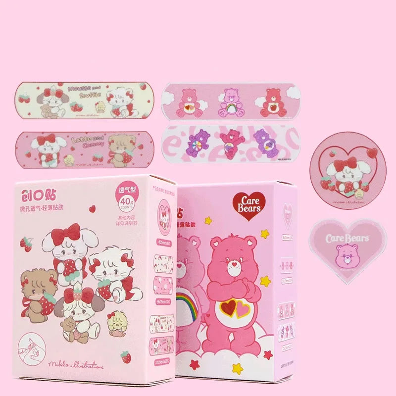 MINISO Kawaii Mikko Care Bears Waterproof Band-Aid 40Pcs Anime Sanrio