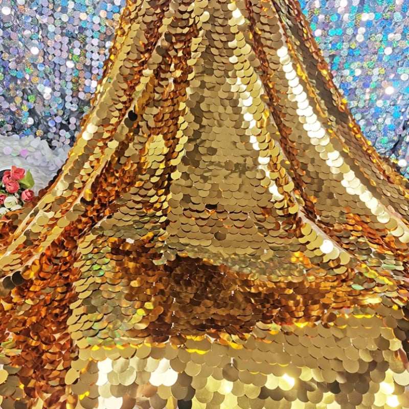 Dreamy Imitation Mermaid Scale Round Sequin Fabric