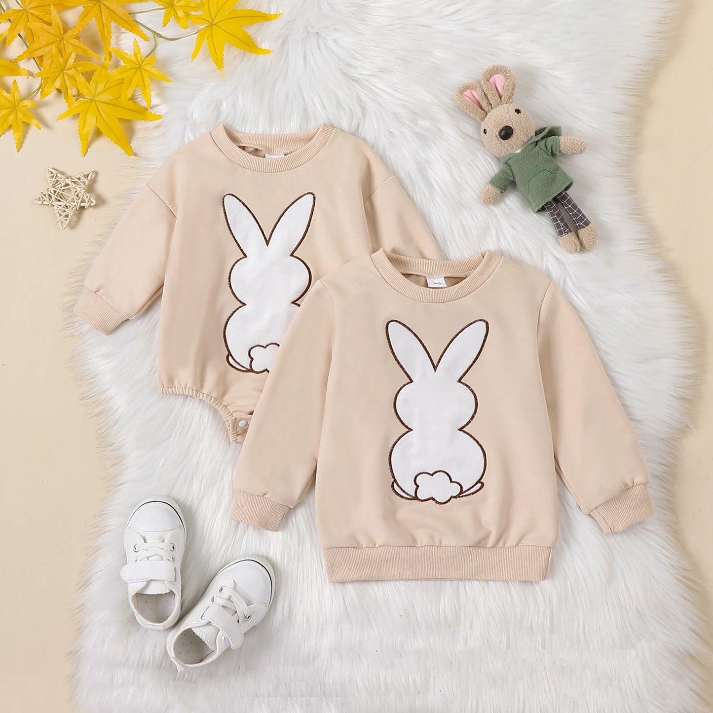 FOCUSNORM 0-5Y Autumn Baby Boys Girls Sweatshirts/Rompers Bunny