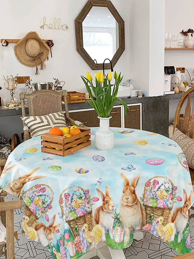 Easter Bunny Waterproof Tablecloth